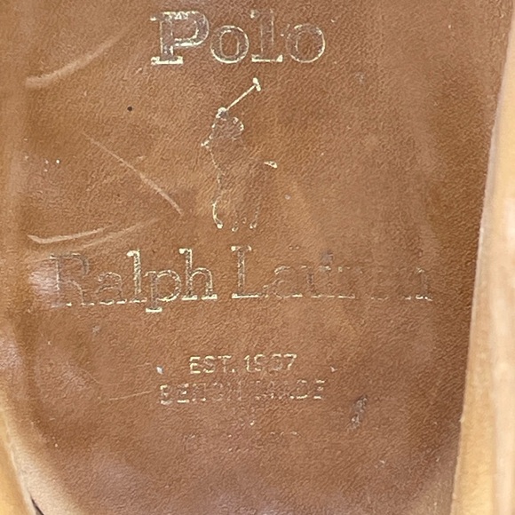 Handmade Crockett&Jones x Polo Ralph Lauren Brown Leather Desert Boots Mens 12D - Picture 8 of 15